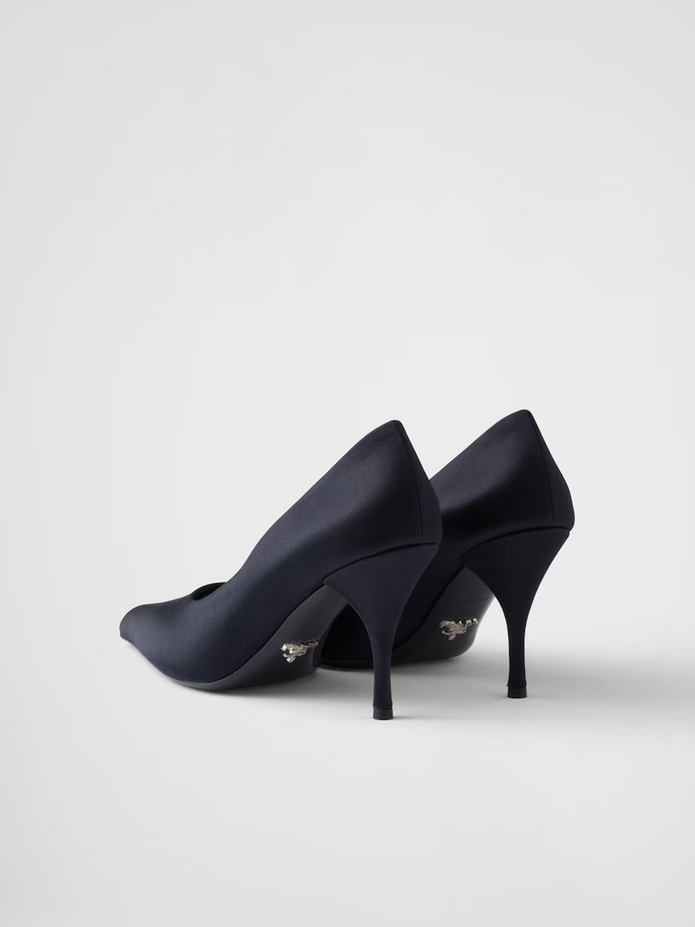 Blue Satin Pumps