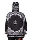 Black Bandana Print Hooded Bomber Jacket