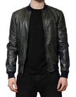 Black Lambskin Leather Biker Full Zip Jacket
