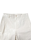 White Nylon Tapered Dress Men Pants
