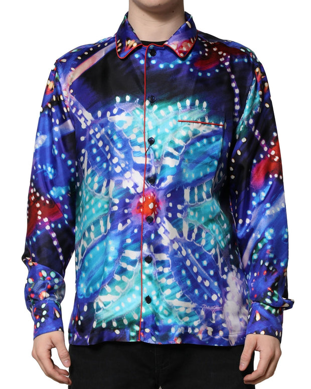 Multicolor Printed Silk Lounge Casual Shirt