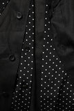 Black Polka Dot Collar Tie Neck Casual Shirt