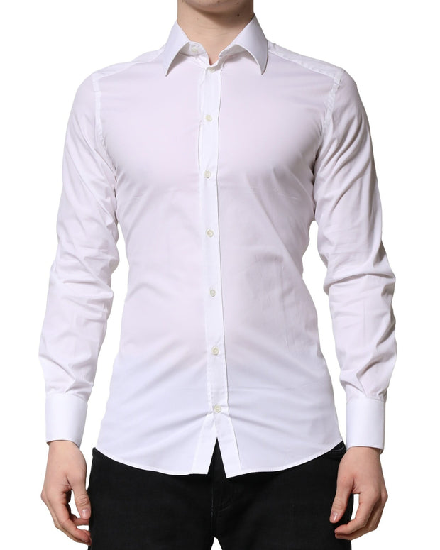 White GOLD Long Sleeves Men Dress Formal Shirt