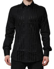 Black Cotton GOLD Mens Dress Formal Shirt
