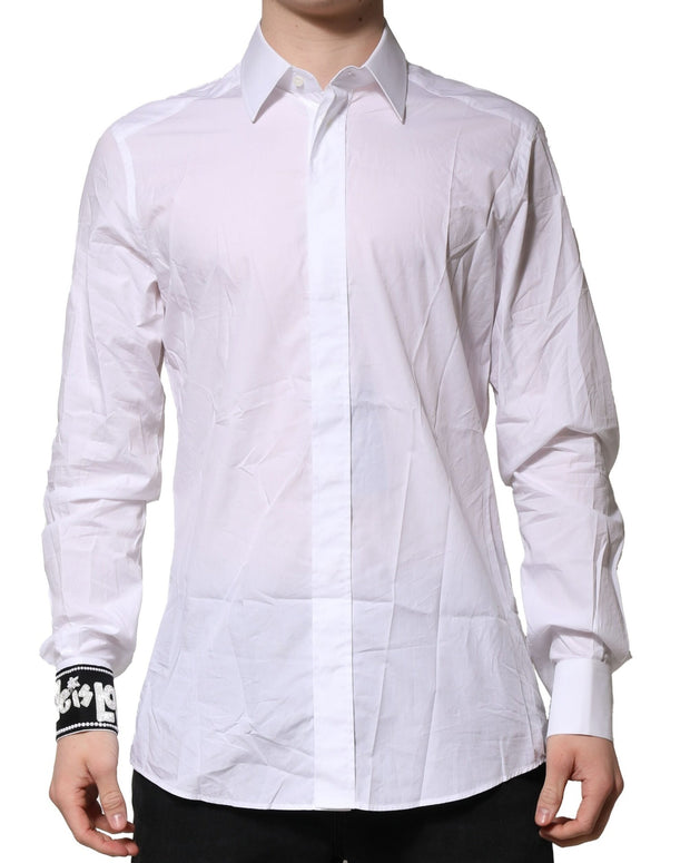 White GOLD Cotton Men Dress Formal Shirt