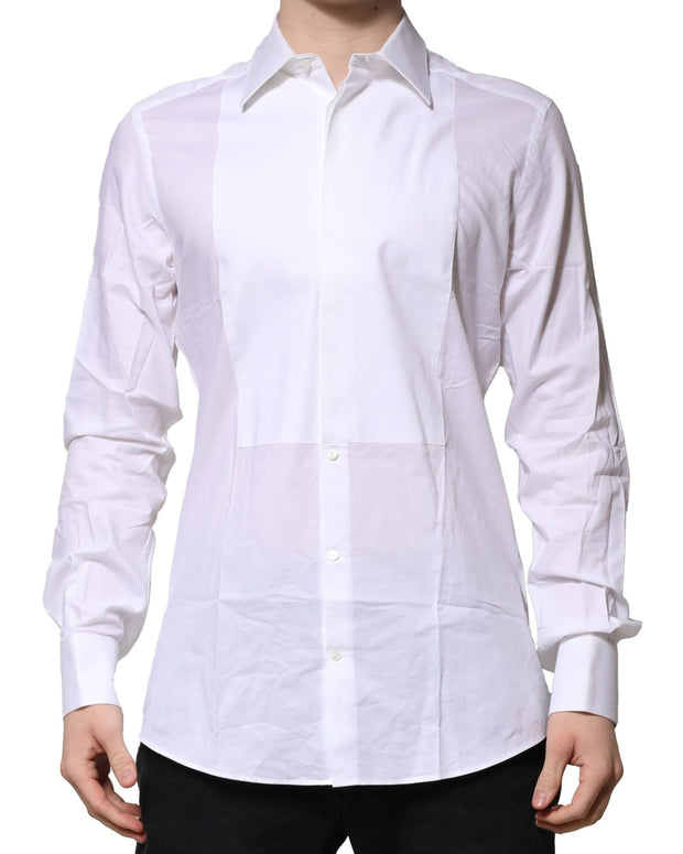 White Bib Cotton Poplin GOLD Men Formal Shirt