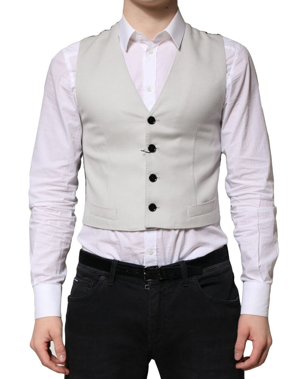Gray Wool Dress Formal Men Waistcoat Vest