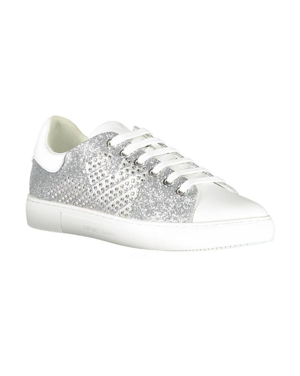 Silver Leather Women Sneaker