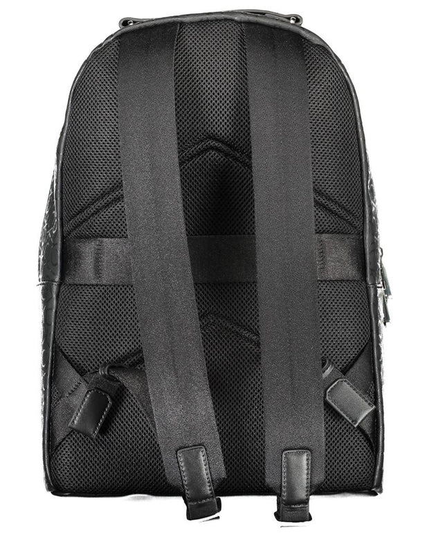 Black Polyester Men Backpack