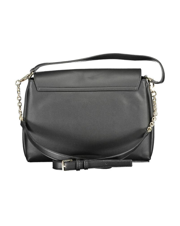 Black Polyester Women Handbag