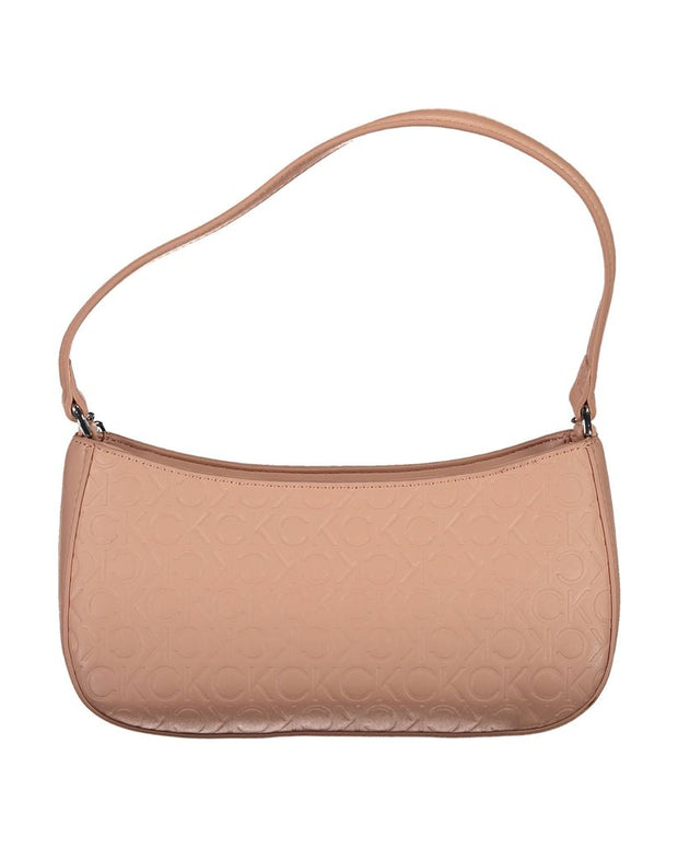 Pink Polyester Women Handbag