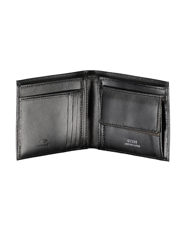 Chic Black Leather Dual-Compartment Wallet