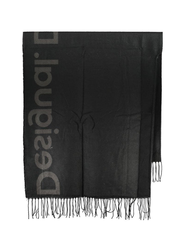 Chic Contrast Detail Poncho in Timeless Black