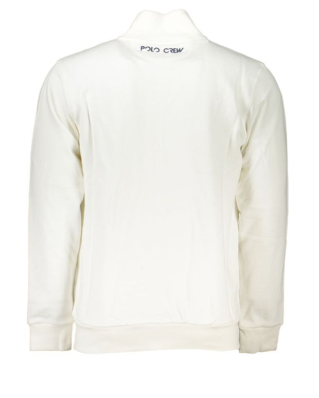 Elegant White Fleece Sweatshirt - Regular Fit