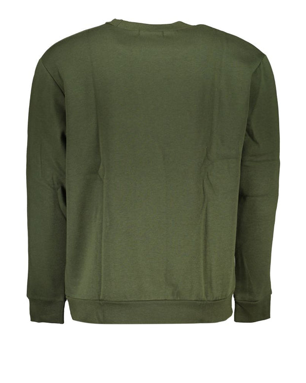 Chic Green Embroidered Crew Neck Sweater