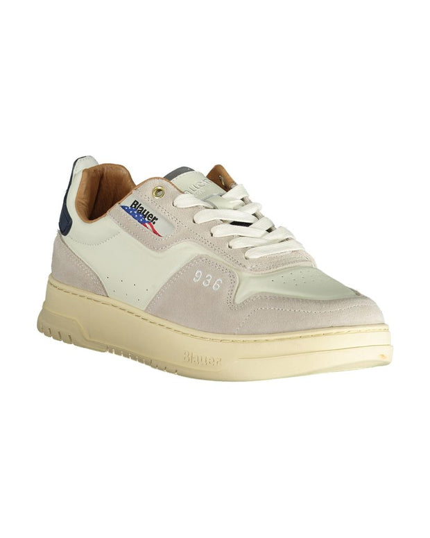 White Polyethylene Men Sneaker