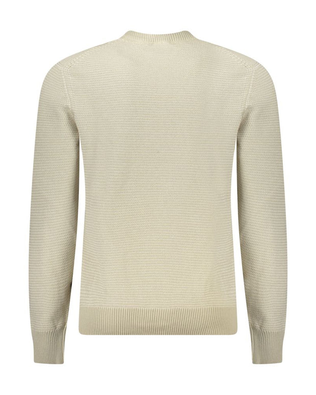 Beige Cotton Men Sweater