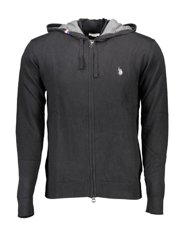 Black Cotton Mens Cardigan