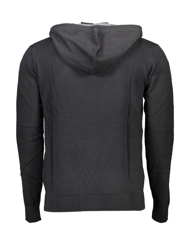 Black Cotton Mens Cardigan