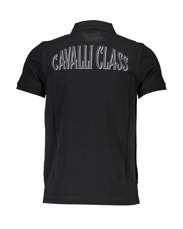 Black Cotton Men Polo Shirt
