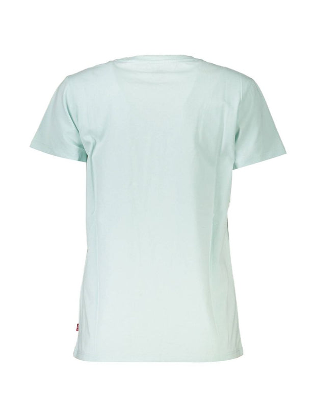 Blue Cotton Women T-Shirt