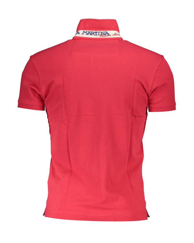 Red Cotton Men Polo Shirt