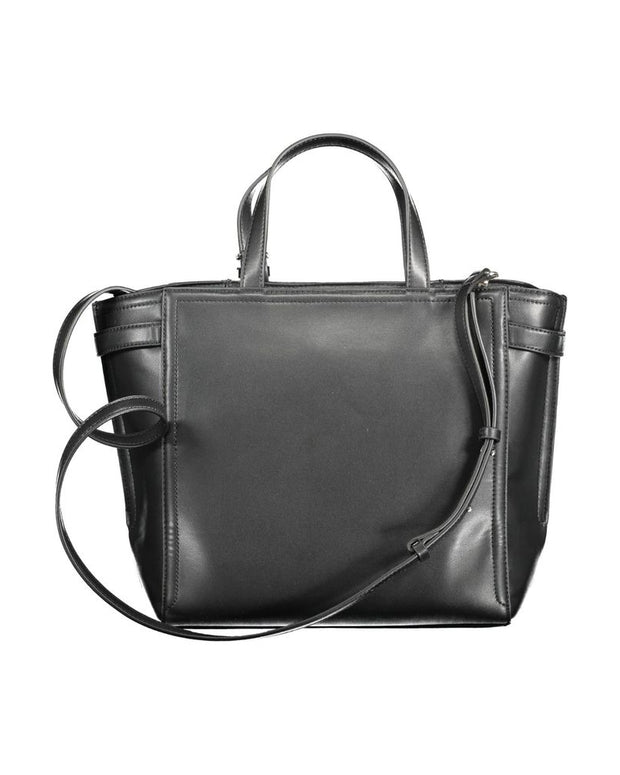 Black Polyester Women Handbag