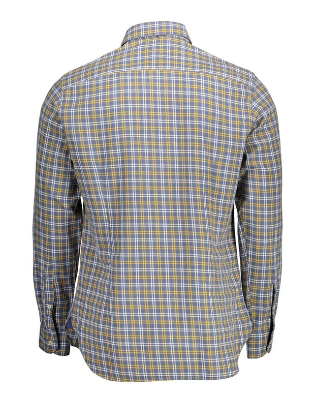 Blue Cotton Men Shirt