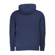 Blue Cotton Men Hooded Sweater