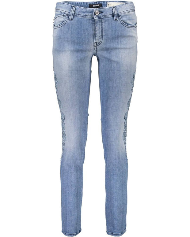 Blue Cotton Women Jeans