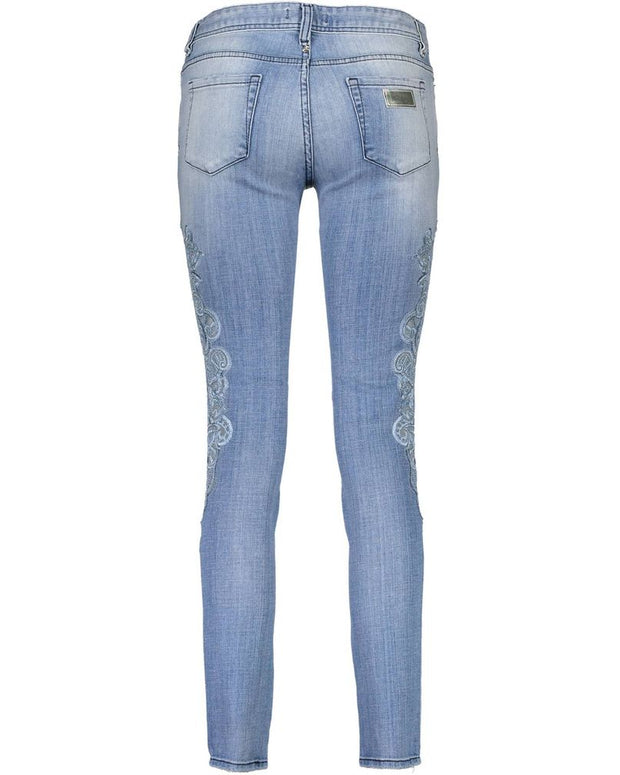 Light Blue Cotton Women Jeans