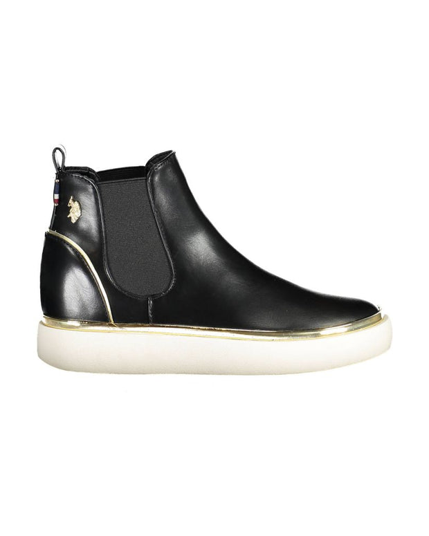 Black Polyester Women Boot