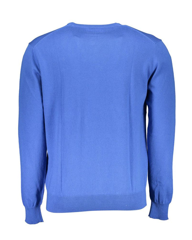 Blue Cotton Men Sweater