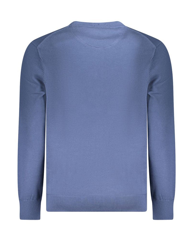 Blue Cotton Men Sweater