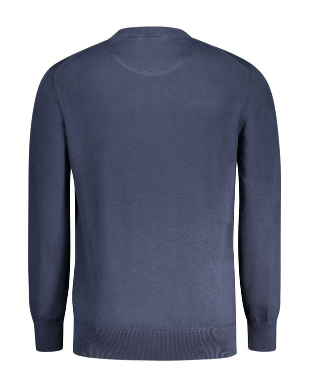Blue Cotton Men Sweater