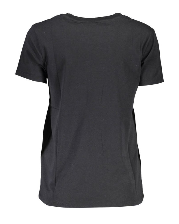 Black Cotton Women T-Shirt
