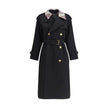 Castleford long Trench Coat with Check collar
