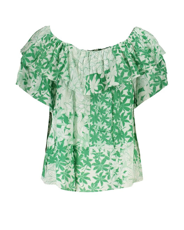 Green Cotton Women T-Shirt