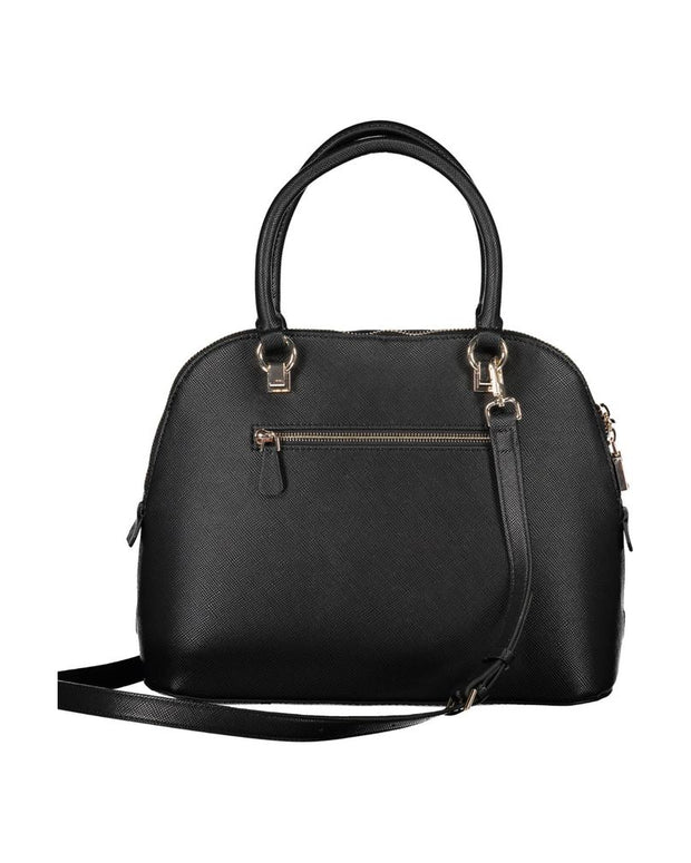 Black Polyethylene Women Handbag