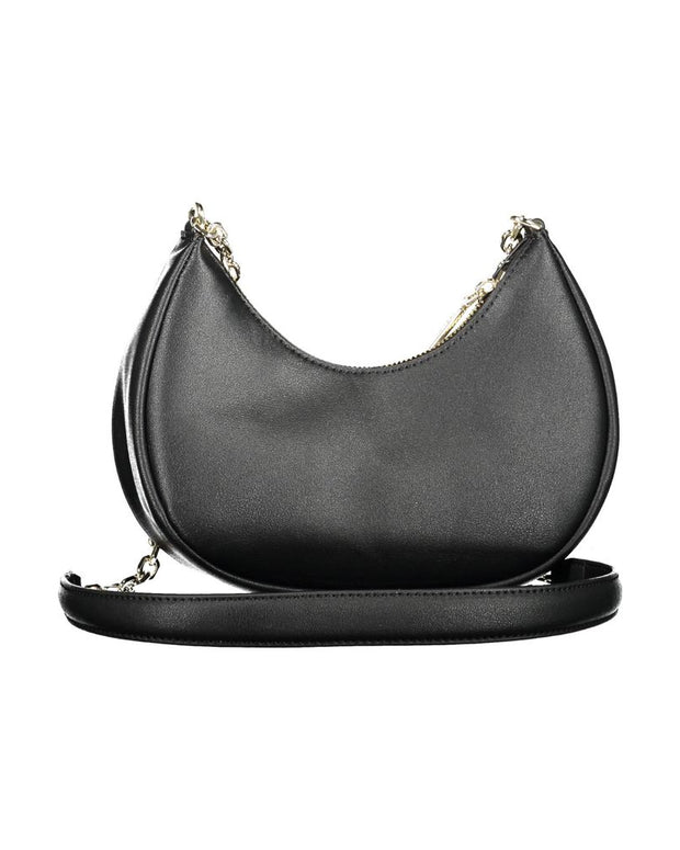 Black Polyester Women Handbag