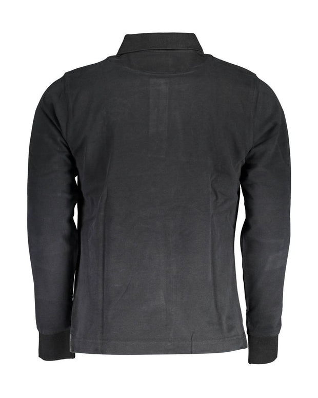 Black Cotton Men Polo Shirt