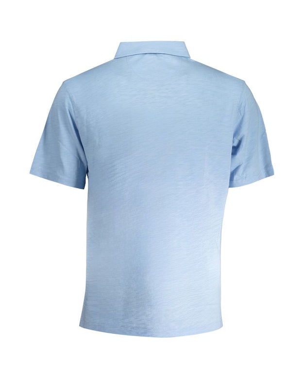 Light Blue Cotton Men Polo Shirt