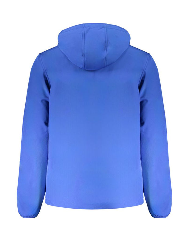 Blue Polyester Men Jacket