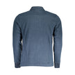 Blue Cotton Men Polo Shirt
