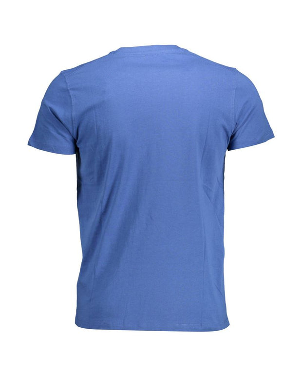 Blue Cotton Men T-Shirt