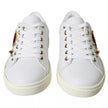 White Leather Gold Red Heart Sneakers Shoes
