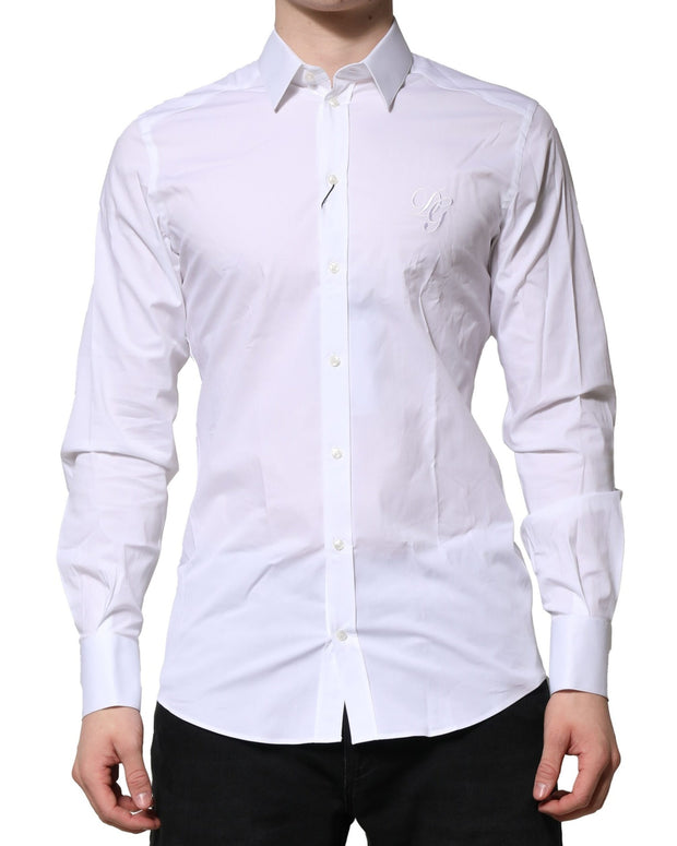 White Cotton GOLD Long Sleeves Formal Shirt