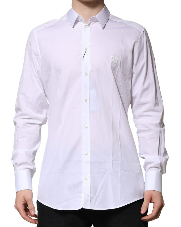 White Cotton GOLD Long Sleeves Formal Shirt