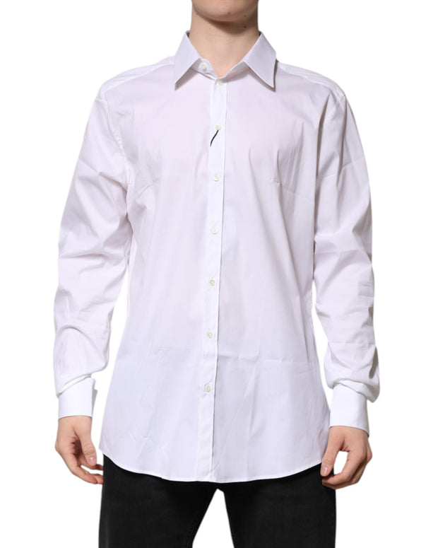 White Cotton GOLD Long Sleeves Formal Shirt
