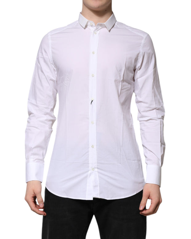 White Cotton GOLD Long Sleeves Formal Shirt